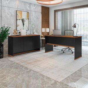 Conjunto Escritório Office Mesa e Buffet Berlin Vianossa