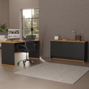 Ver imagem 1 de Conjunto Escritório Office Mesa e Buffet Berlin Vianossa