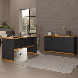 Conjunto Escritório Office Mesa e Buffet Berlin Vianossa - 5