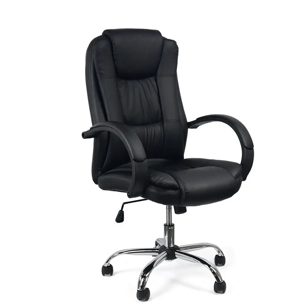 Cadeira Presidente Dark com Relax Ergonômica Tronus Escritório Base Cromada Rodizio Pu Anti Risco - 1