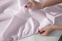 Ver imagem 3 de Lençol Solteiro Avulso com Elástico Percal 200 Fios Toque Macio 100% Algodão Rosa