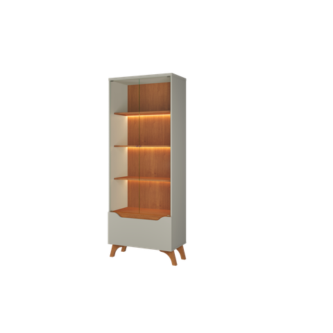 Cristaleira Atenas New com Led Mavaular Off White