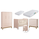 Ver imagem 1 de Quarto de Bebê Berço Evolution + Cômoda 4g + Guarda Roupa 3P Rosa Classic 02 Colchões