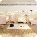 Ver imagem 4 de Quarto de Bebê Berço Evolution + Cômoda 4g + Guarda Roupa 3P Rosa Classic 02 Colchões