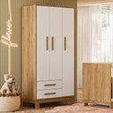 Ver imagem 2 de Guarda Roupa Infantil Q Encanto Slim 4340 Freijó Toq Branco Acetinado Ambiente - Qmovi