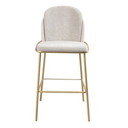 Banqueta com Assento Estofado e Base em Aço Carbono com Pintura Automotiva – Luna Exclusiva Dourado  - 5