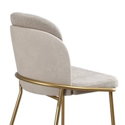 Banqueta com Assento Estofado e Base em Aço Carbono com Pintura Automotiva – Luna Exclusiva Dourado  - 3