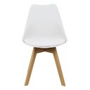 Ver imagem 4 de Kit 2 Cadeiras Charles Eames Leda Luisa Saarinen Design Wood Estofada Base Madeira - Branco