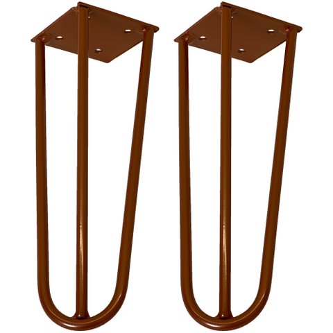 Kit 02 Pés de Ferro Aço Hairpin Legs 25 Cm Bronze A01 Sofá Móveis Mesa - Inoviza