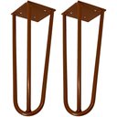 Ver imagem 1 de Kit 02 Pés de Ferro Aço Hairpin Legs 25 Cm Bronze A01 Sofá Móveis Mesa - Inoviza