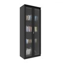 Ver imagem 2 de Armário para Escritório 2 Portas 4 Prateleiras com Vidro Me4189 Preto - Tecno Mobili
