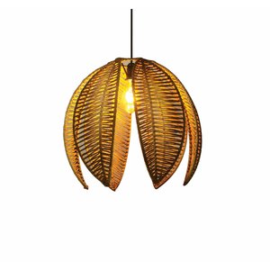 Pendente Folha Palha de Milho Fibra Natural Rustico Lustre:pintada