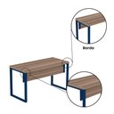 Ver imagem 6 de Mesa Escritório 1500x600x750mm M150-60pe40tub Walnut-azul Delrei