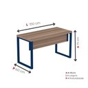 Ver imagem 3 de Mesa Escritório 1500x600x750mm M150-60pe40tub Walnut-azul Delrei