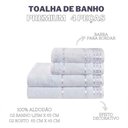 Ver imagem 4 de Jogo Toalha Banho e Rosto 100% Algodão 4 Pç Premium Branco