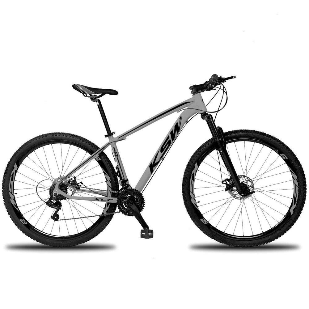 Bicicleta 29 Ksw Xlt 21V Câmbios Shimano Manopla Confort 17" Cinza/Preto - 239