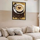 Ver imagem 2 de Quadro Decorativo Grão Xícara Café Coração - 70x50cm:moldura Preta