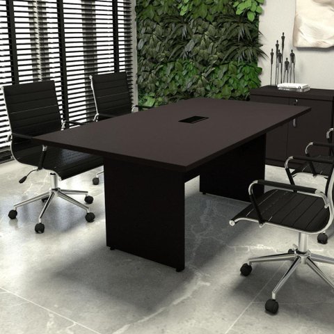 Mesa de Reunião Escritório 1,80m com Caixa Tomadas F5