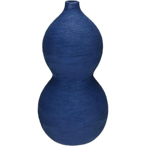 Vaso Decorativo Enfeite Casa Aparador Esferas Home&co Cerâmica 28x14x14cm Azul