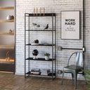 Ver imagem 2 de Estante Multiuso Para Escritório Industrial 05 Prateleiras Areta 186x80cm C01 Onix - Lyam Decor
