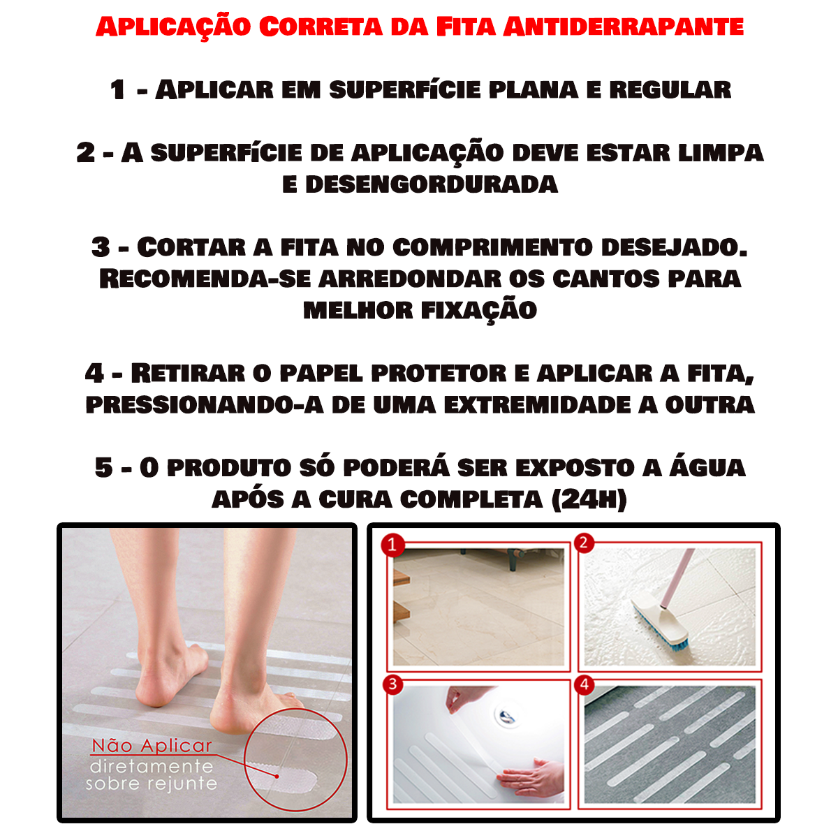 Fita Antiderrapante 50 Mm X 15 Metros - Preta - 5