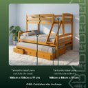 Ver imagem 3 de Cama Treliche Casal Solteiro Madeira Maciça 3 Gavetas:Mel