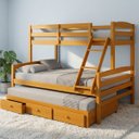 Ver imagem 1 de Cama Treliche Casal Solteiro Madeira Maciça 3 Gavetas:Mel