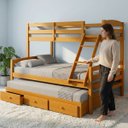 Ver imagem 4 de Cama Treliche Casal Solteiro Madeira Maciça 3 Gavetas:Mel