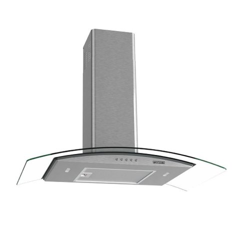 Coifa de Parede Clean Vidro Curvo 80cm 140w Fogatti Kromanox 220v
