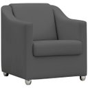 Ver imagem 2 de Kit Namoradeira + 4 Poltronas Decorativas para Sala Mila Suede Cores Pé de Plastico Cromado