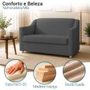 Ver mais imagens de Kit Namoradeira + 4 Poltronas Decorativas para Sala Mila Suede Cores Pé de Plastico Cromado