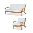 Ver imagem 1 de Conjunto Buriti Stain Jatoba Sofa + Poltrona Estofado Branco - 60506