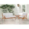 Conjunto Buriti Stain Jatoba Sofa + Poltrona Estofado Branco - 60506 - 4