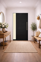 Ver imagem 1 de Porta Pivotante Vidro Lateral Alumínio Preto com Puxador 210x120 Lado Esquerdo