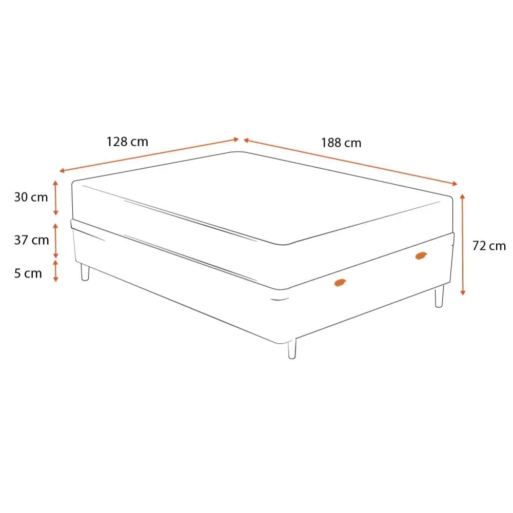 CAMA BOX COM BAÚ VIÚVA + COLCHÃO AIRTECH MOLAS ENSACADAS VIÚVA - ORTOBOM - SUPORTA ATÉ 150KG POR PES - 5