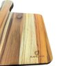 Tábua Teca 34x22cm com Cabo Área para Ramekin Servir Lanches Hambúrguer Petisqueira - 5