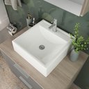 Ver imagem 3 de Conjunto Gabinete Banheiro Rubi 60cm - Gabinete + Cuba + Espelheira - Madeirado/cinza