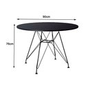 Ver imagem 3 de Mesa De Jantar Com 4 Cadeiras Tampo Redondo Preto 90Cm Base De Ferro Preto Cor: Preto