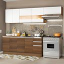 Ver imagem 1 de Armário de Cozinha Completa 280cm Rustic/Rustic/Branco Marcela Madesa 03