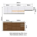 Ver imagem 4 de Armário de Cozinha Completa 280cm Rustic/Rustic/Branco Marcela Madesa 03