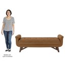 Ver imagem 5 de Puff Recamier Calçadeira 140cm Base Madeira Neville P02 Sintético Caramelo - Mpozenato