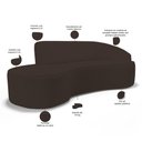 Ver imagem 3 de Sofá 3 Lugares Curvo Sala de Estar Living Firenze Direito D02 Corano Marrom 230 cm C-34 - Lyam