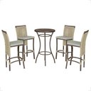 Ver imagem 1 de Mesa Bistrô 4 Banquetas Roma Marrom Corda Náutica 3 Trama Rami