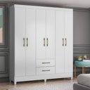 Ver imagem 2 de Guarda Roupa 6 Portas Panamá Branco 953440 Moval