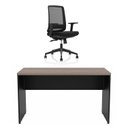 Ver imagem 1 de Conjunto Mesa de Escritório 140x60cm + Cadeira Ergonômica Sistema Syncron Pistão Classe 4 Reclinável
