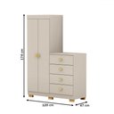 Ver imagem 4 de Cômoda Roupeiro Taywan 2 Portas 4 Gavetas Fendi - Pnr Móveis
