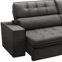 Ver imagem 5 de Sofá 3 Lugares Retrátil Reclinável Chaise Direito 243cm Solin F04 Veludo Grafite - Lyam Decor