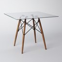 Ver imagem 3 de Conjunto de Mesa de Jantar Eames Eiffel Quadrada 90cm Tampo de Vidro com 4 Cadeiras Brancas