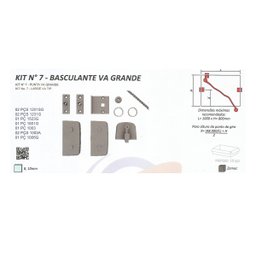 Kit 7 Fechadura Basculante VA Grande Glass Peças kit7 Branco - 2