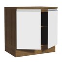 Ver imagem 5 de Balcão Armário de Cozinha 80 cm 2 Portas Rustic/Branco Glamy Madesa